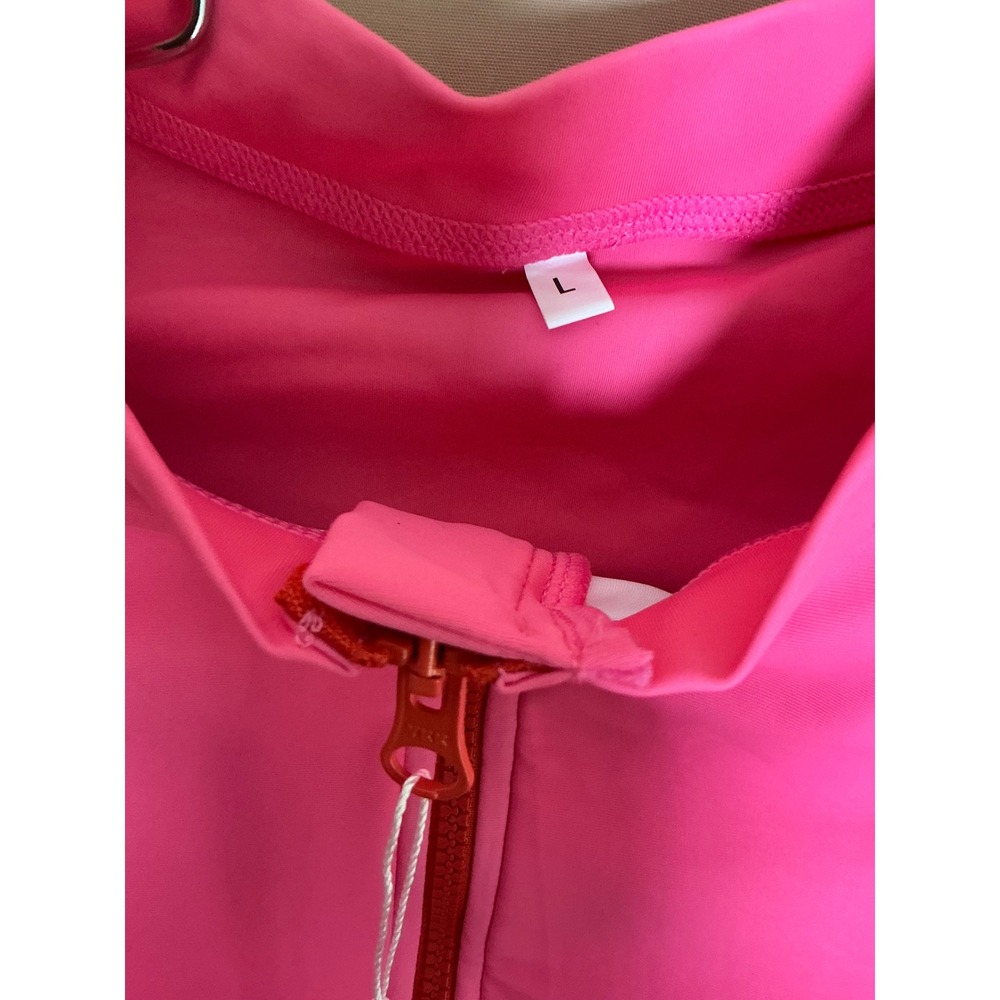 Large Burkini Modest Swimsuit Women 4 Piece Set Pink Red Excellent Geometric - Picture 15 of 16